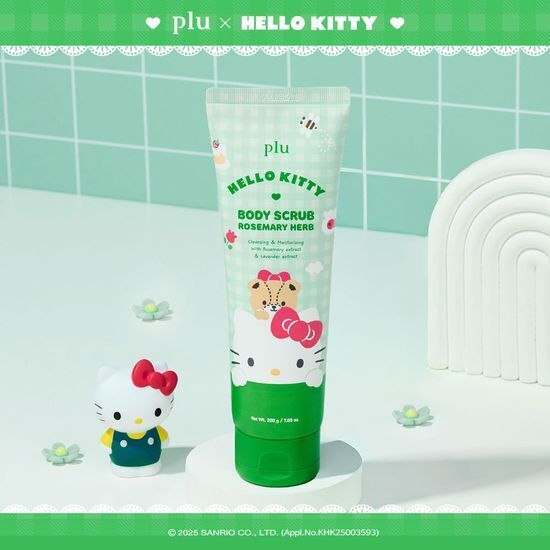 《olive young 連線》plu x hello kitty body scrub rosemary herb