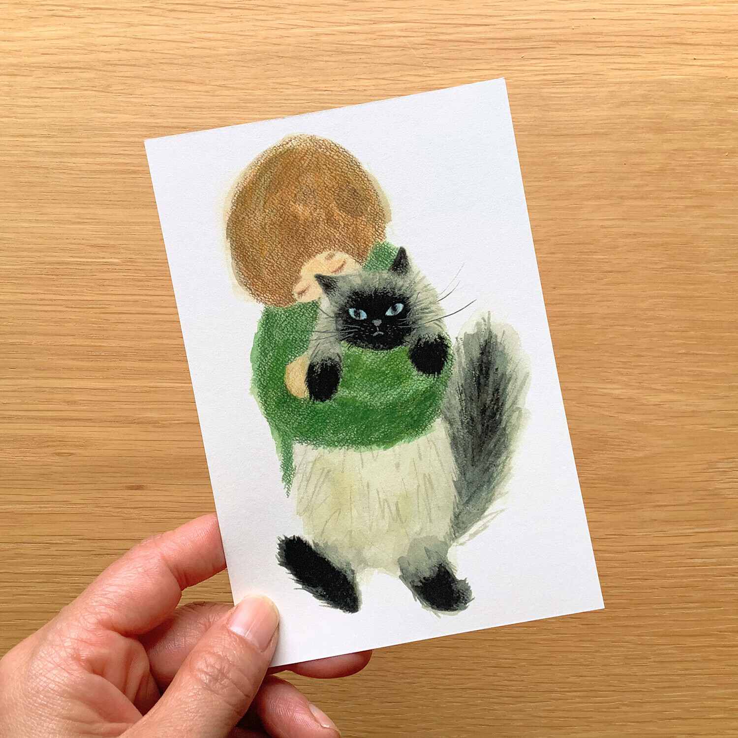 我和貓咪 插畫明信片｜日本 4legs