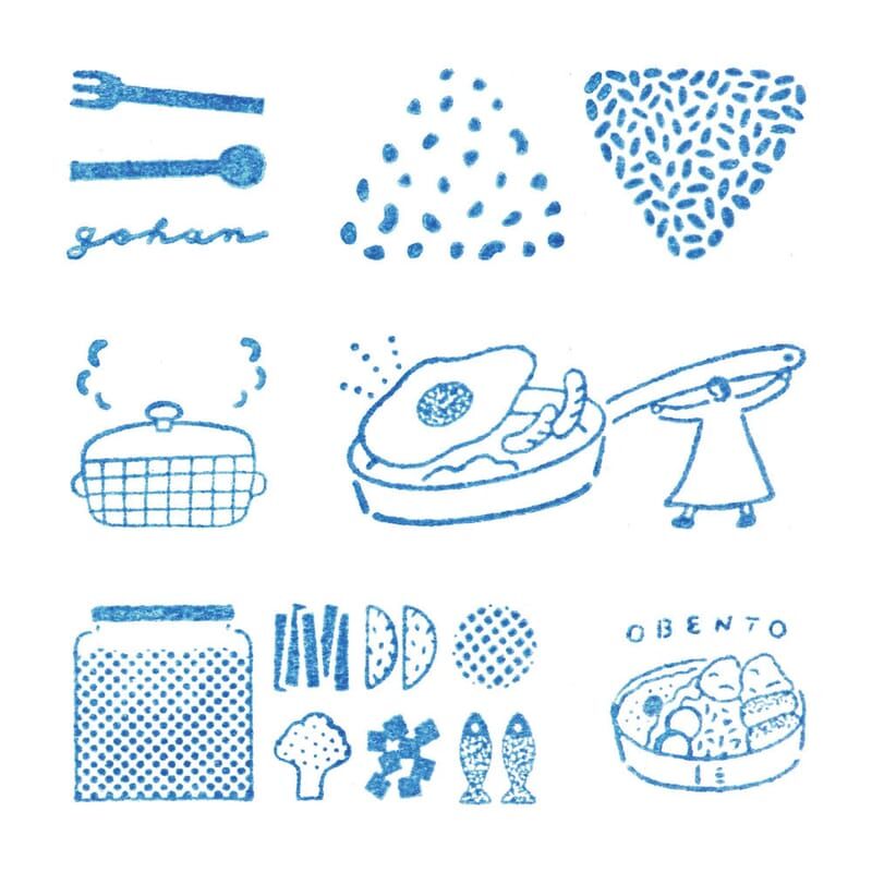 便當定食 6入組 冰塊水晶印章 HITOTOKI |日本KINGJIM