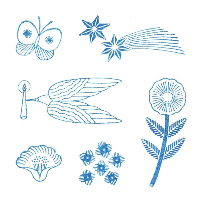 閃耀花朵 6入組 冰塊水晶印章 HITOTOKI |日本KINGJIM