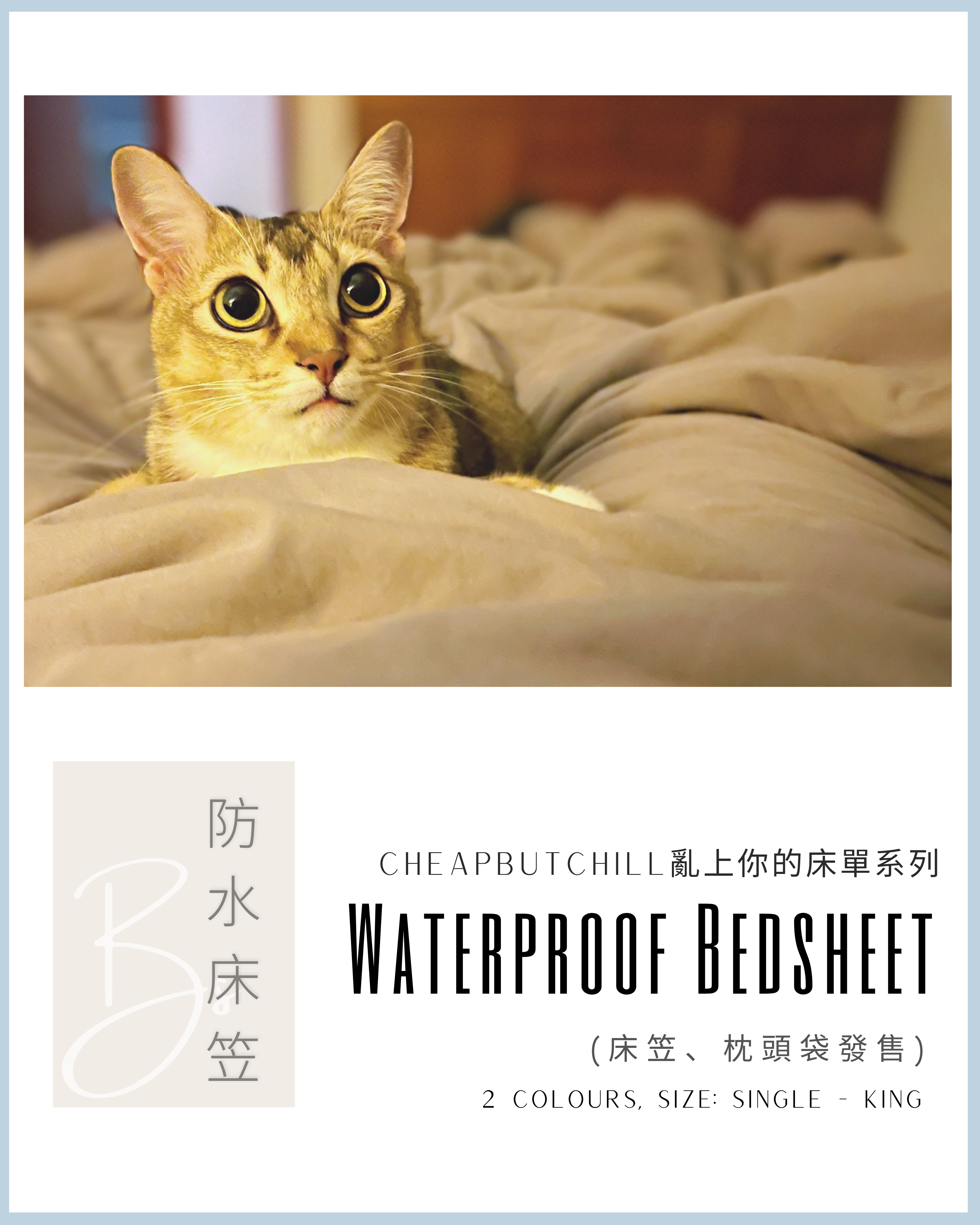 CheapbutChill 「亂上你的床單」系列 － 床上用品 (防水床笠)
