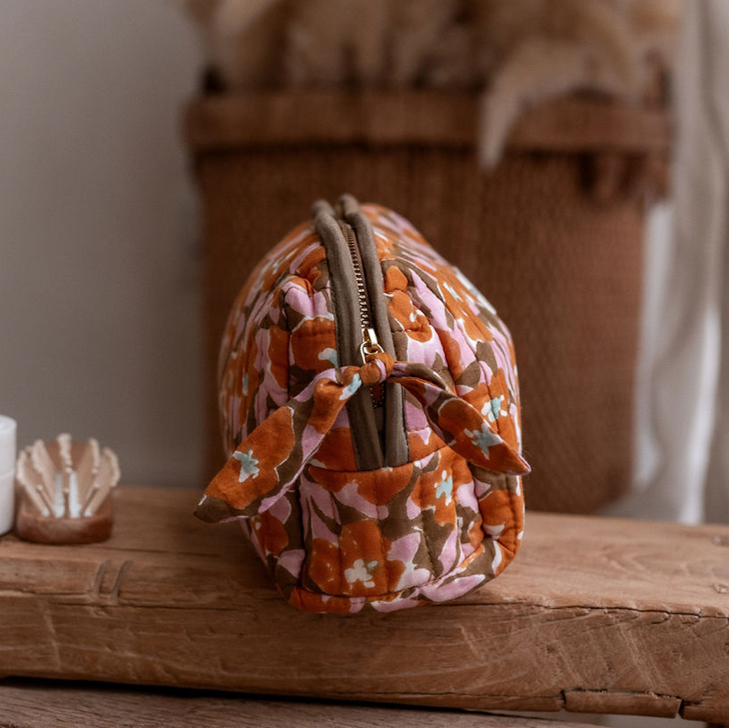 波絲甜肉桂橘棕 | 小款化妝包