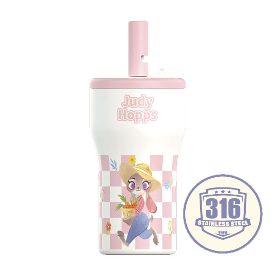 迪士尼優獸大都會|兩段開合式吸管保溫咖啡杯|朱迪