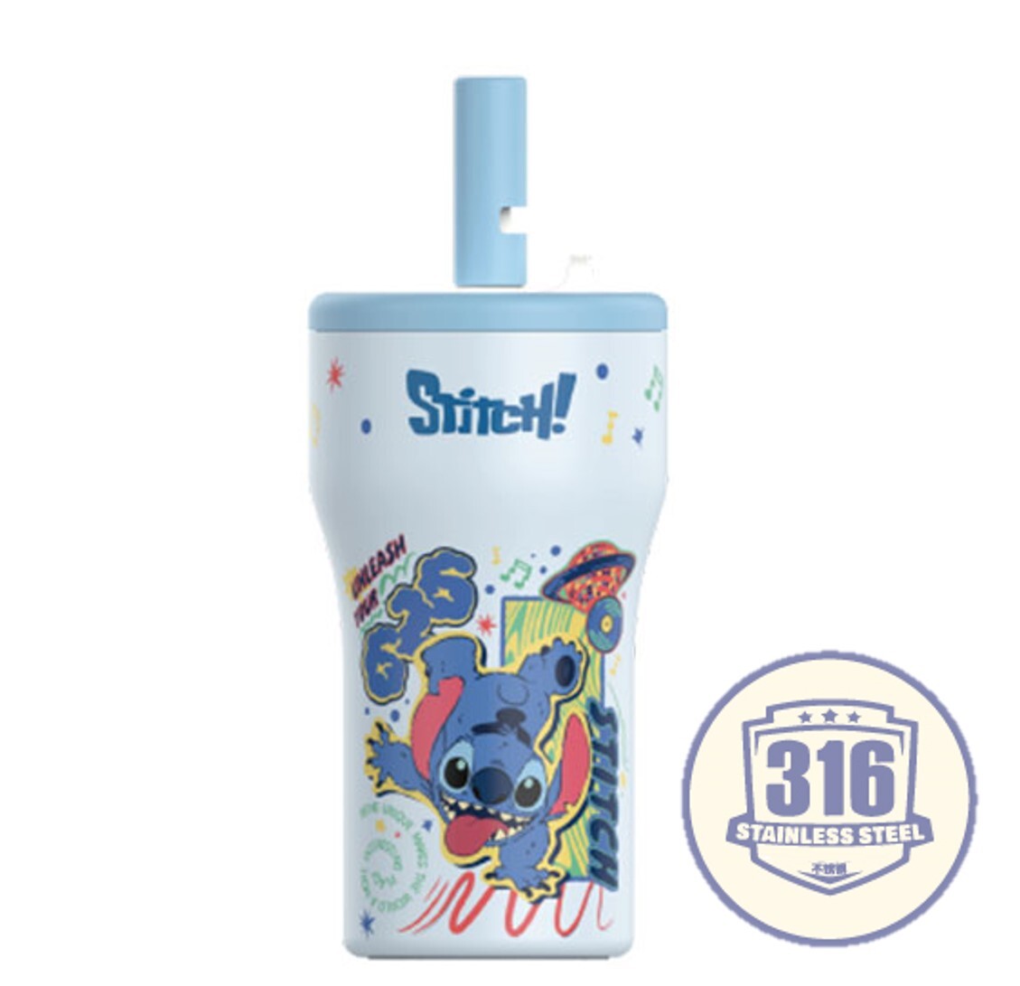 迪士尼史迪仔|兩段開合式吸管保溫咖啡杯