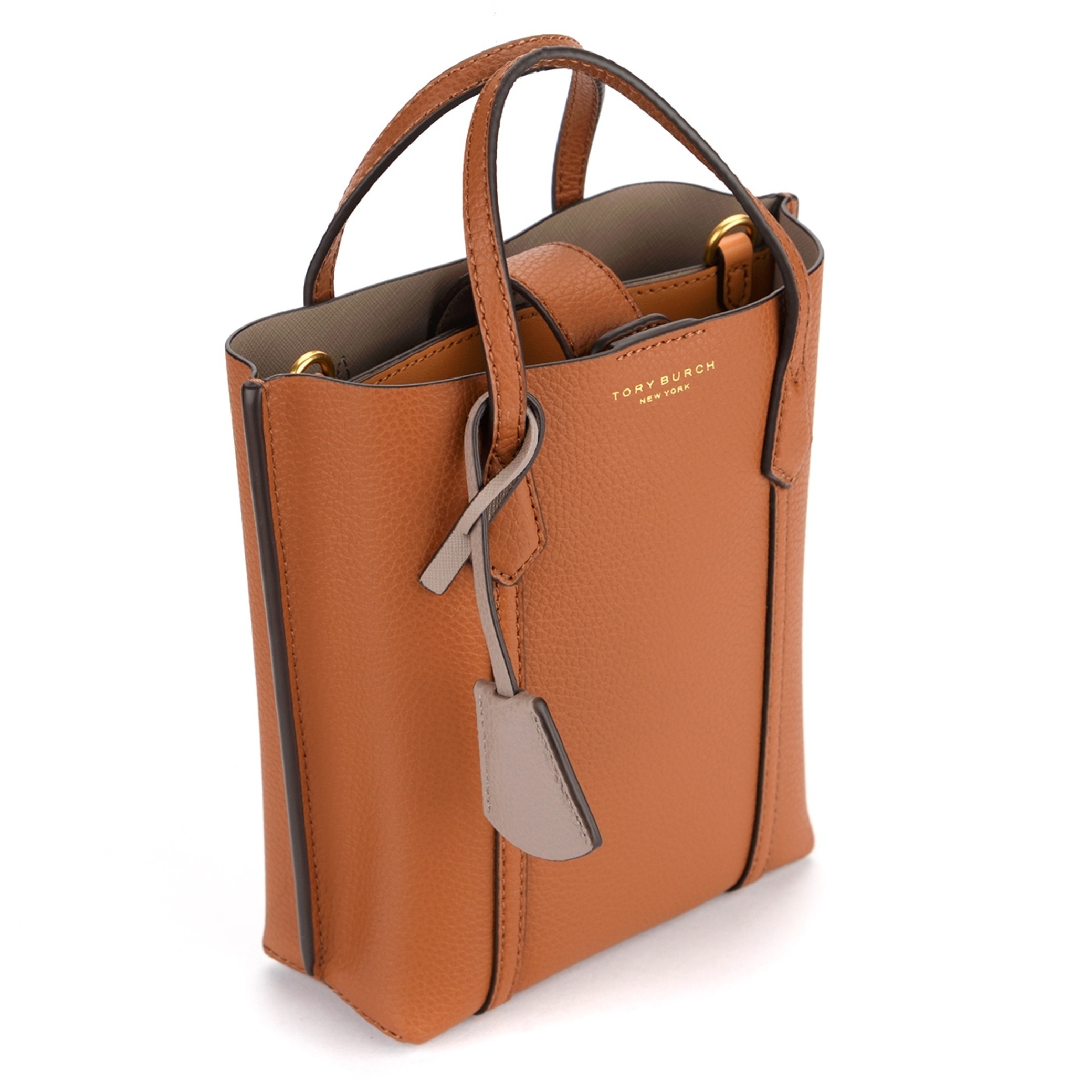 [E] TORY BURCH Perry Mini N/S Tote, Light Umber, 142616-905 (ETB31)