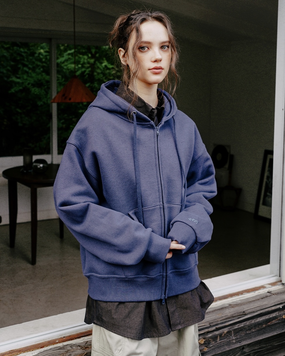 <預購> 韓國WV PROJECT Edge crop 雙向拉鏈刷毛連帽外套