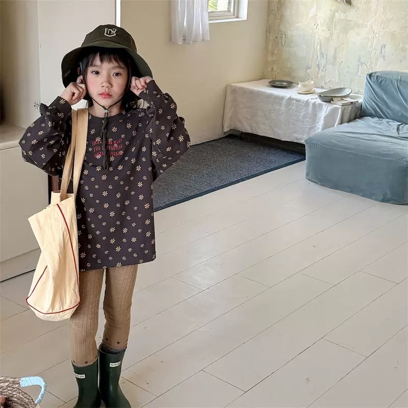 三色雛菊拼袖上衣