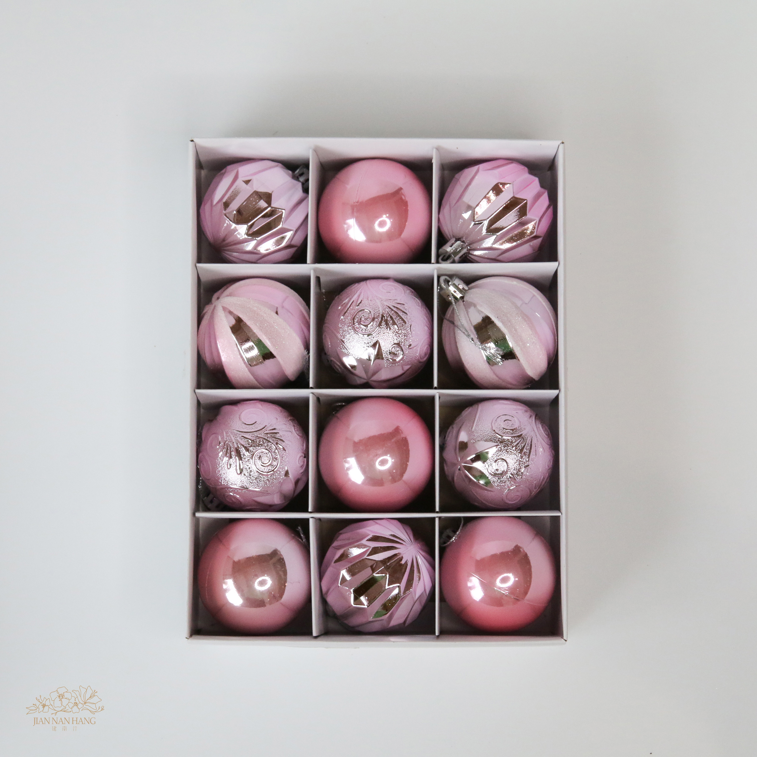 裝飾 6CM聖誕球 12入 4色