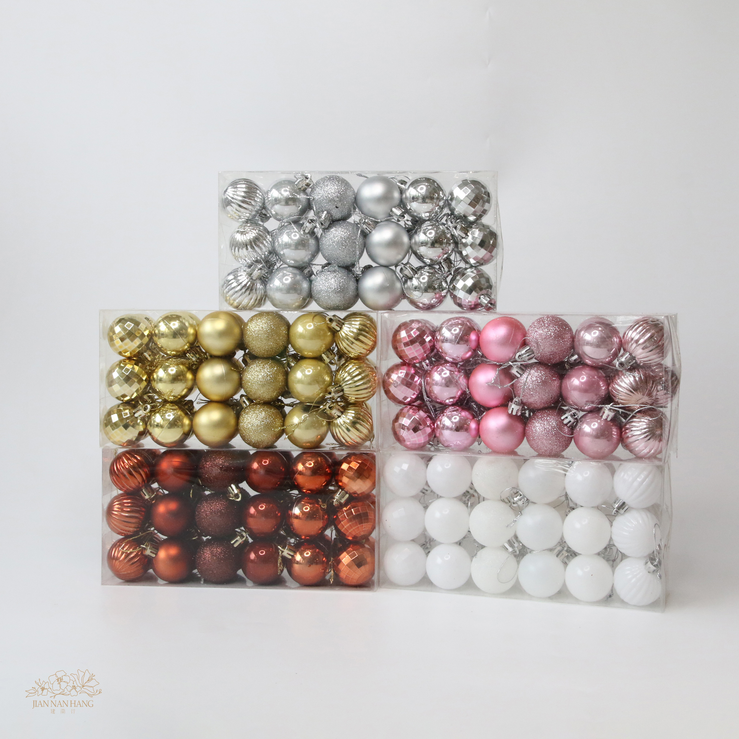 裝飾 4CM聖誕球 36入 5色