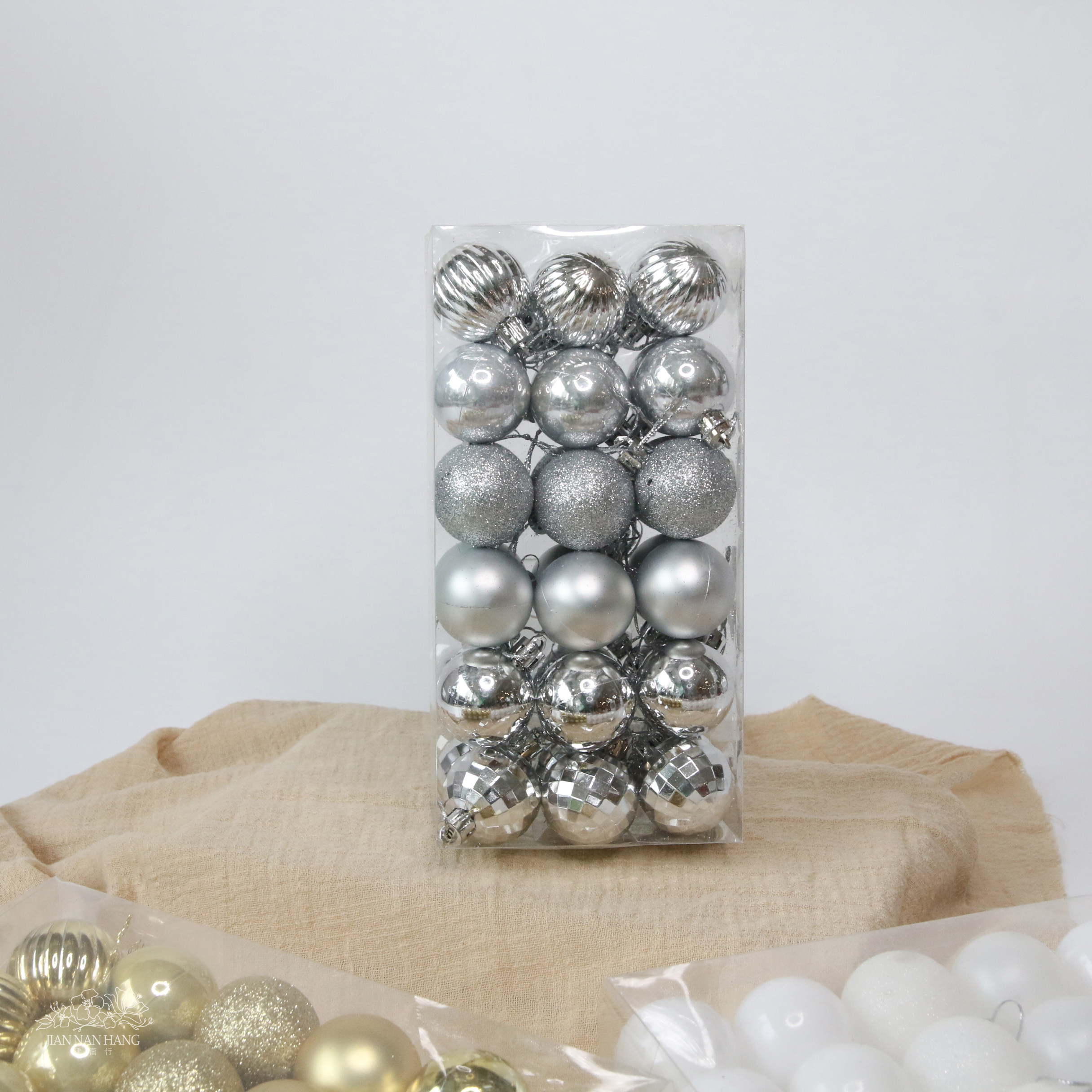 裝飾 4CM聖誕球 36入 5色