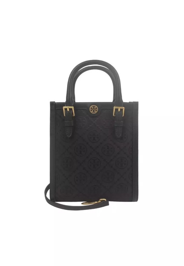 [E] TORY BURCH T Monogram Mini N/S Tote, Black, 152133-001 (ETB70)