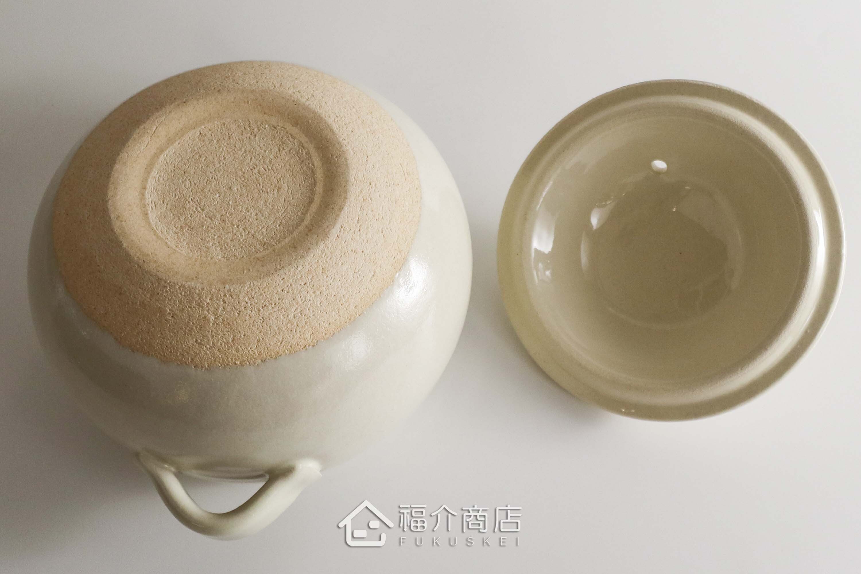 煮飯用陶瓷材質的飯鍋與土雞蛋