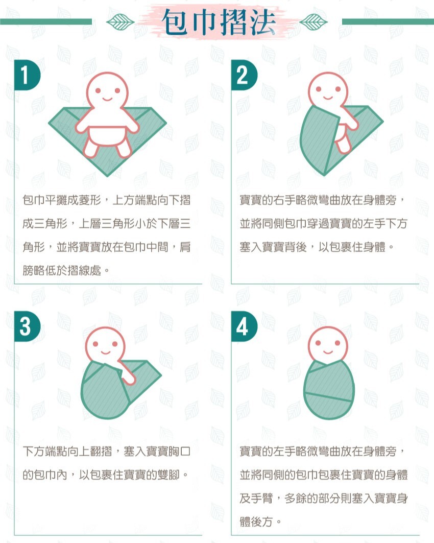 嬰兒包巾常見包法