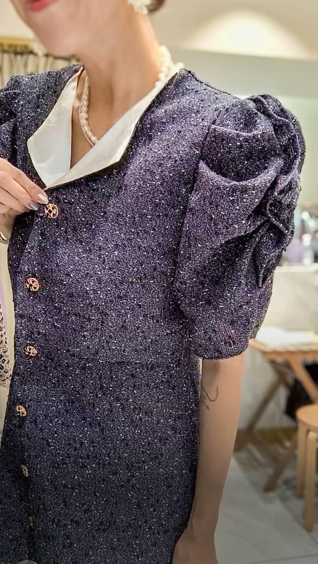 🥰K1382  ▶️公主袖排扣洋裝 👉B:102cm W:100cm H:cm L:112cm