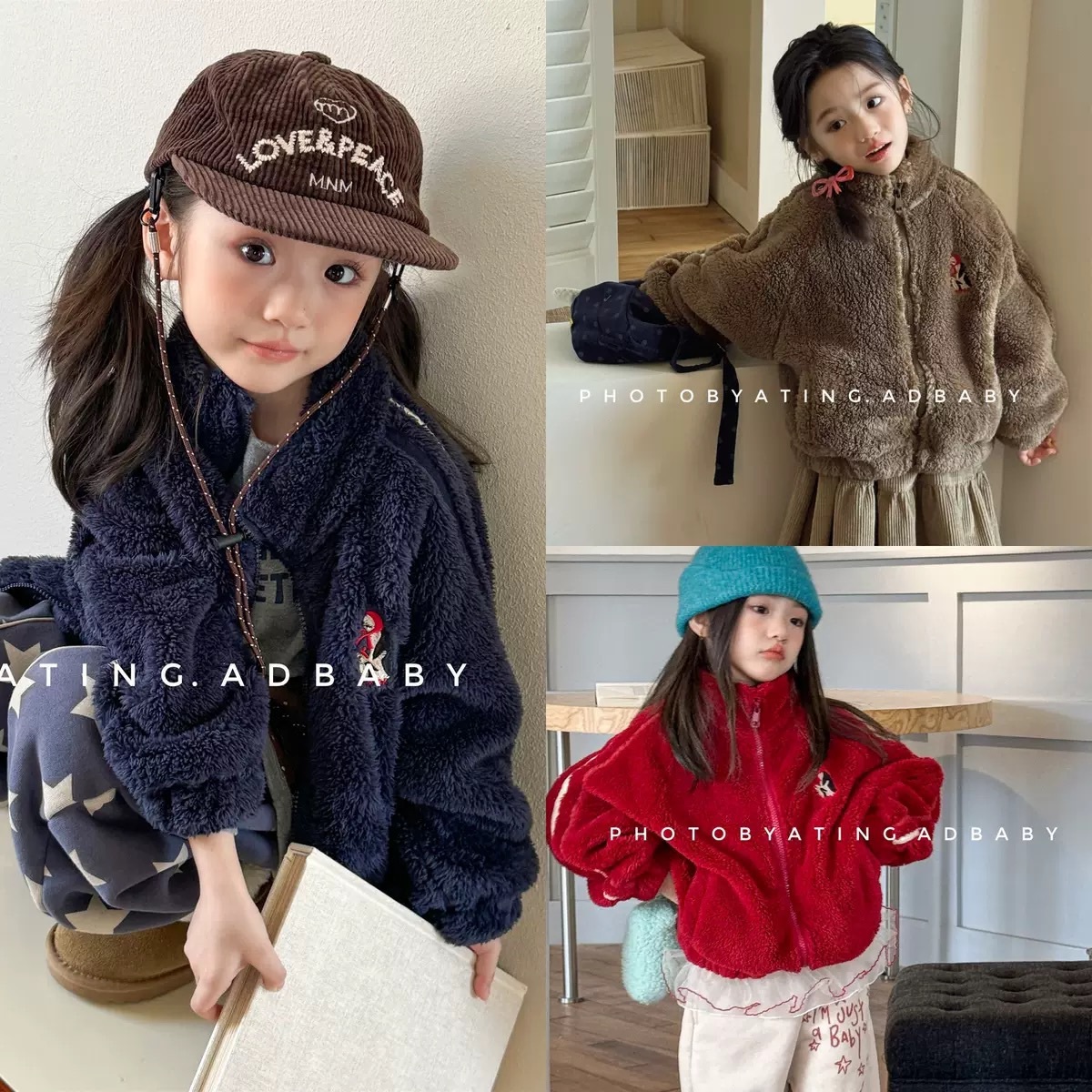 三色軟乎乎刺繡企鵝外套