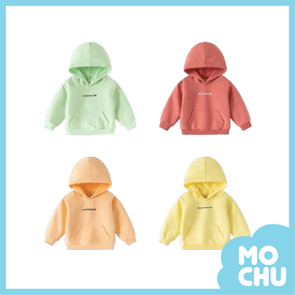 印字素面連帽上衣(四色)