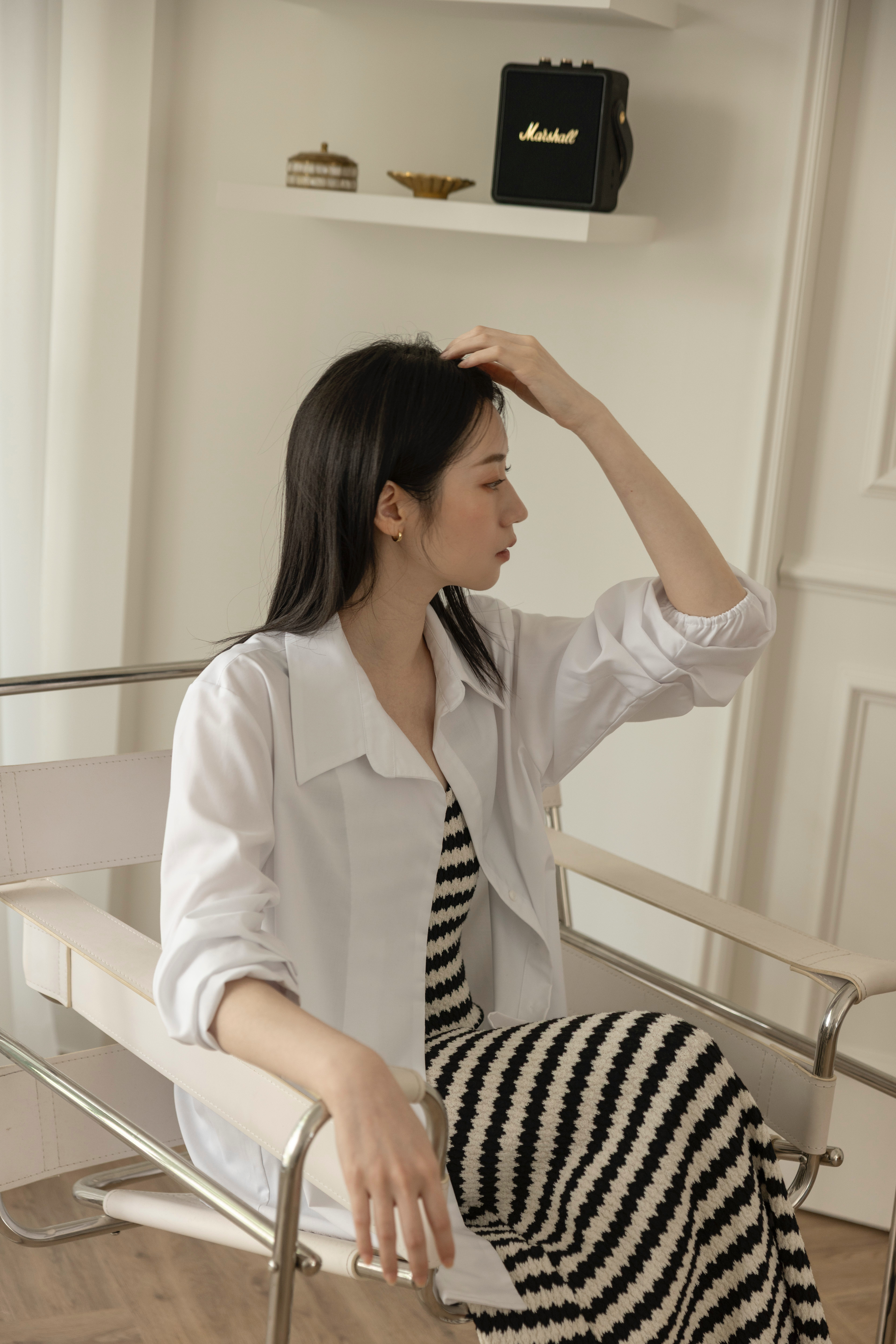 質感設計抗皺襯衫-白