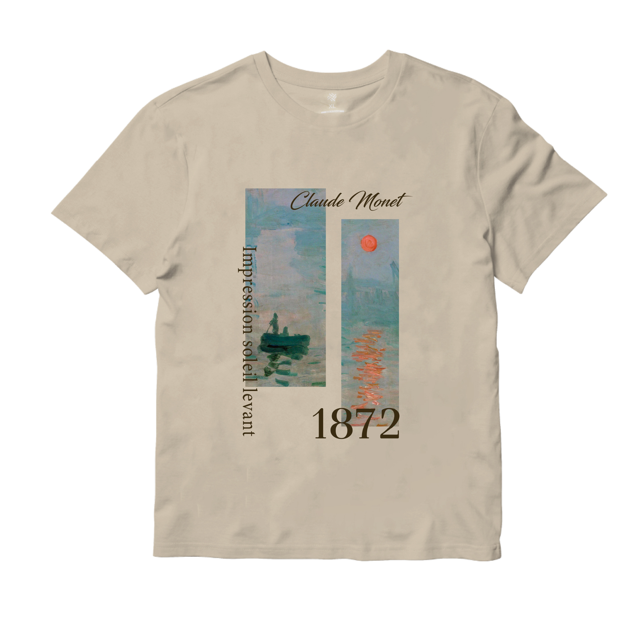 藝術T恤｜莫內《日出印象》卡其
