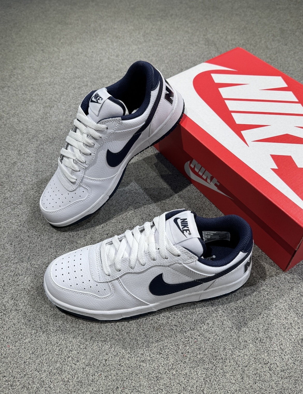 男鞋 NIKE BIG LOW 白藍 皮革 低筒 大LOGO 休閒鞋【355152-140】