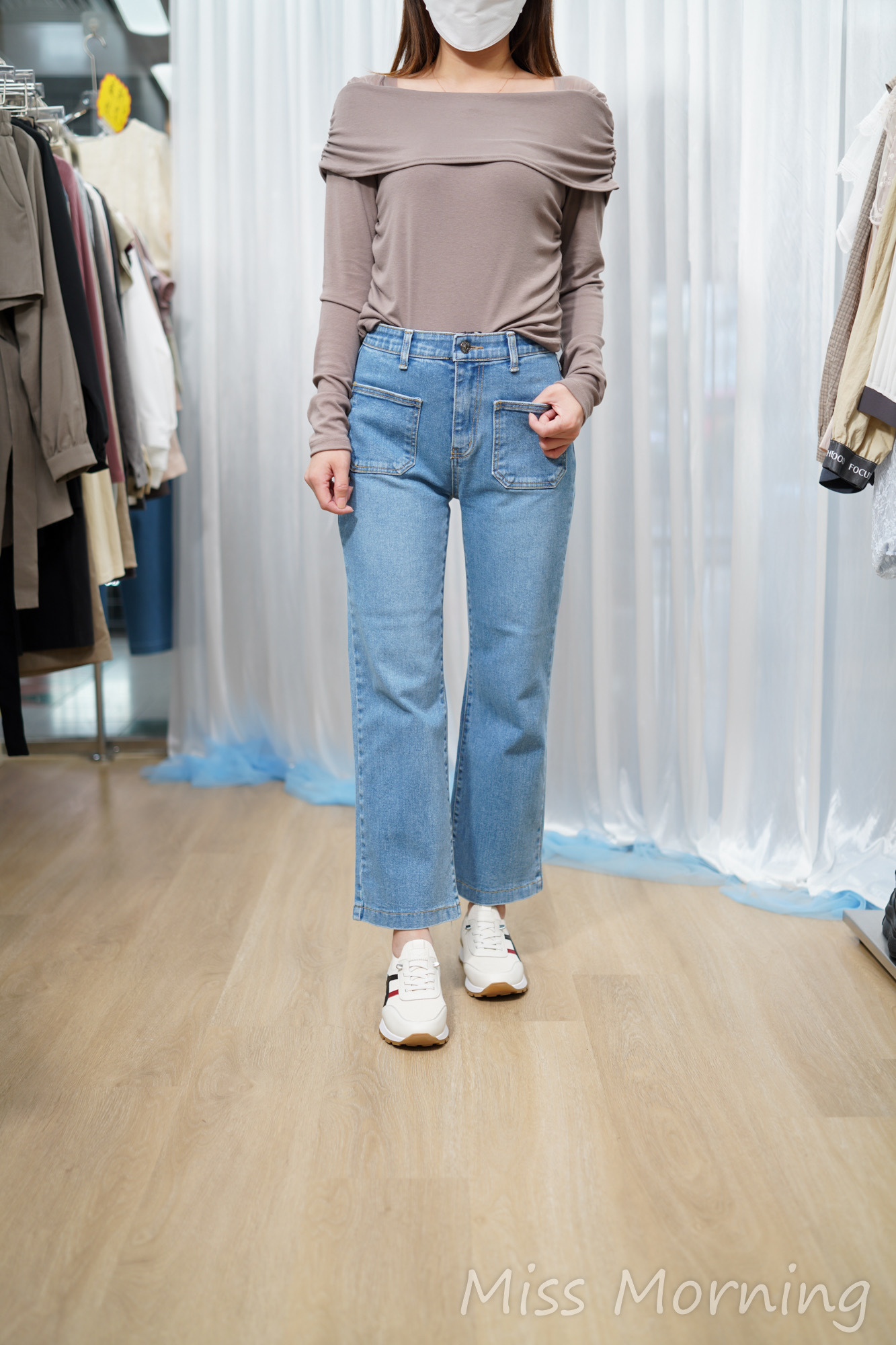 靚紗肩靚棉上衣(14818)