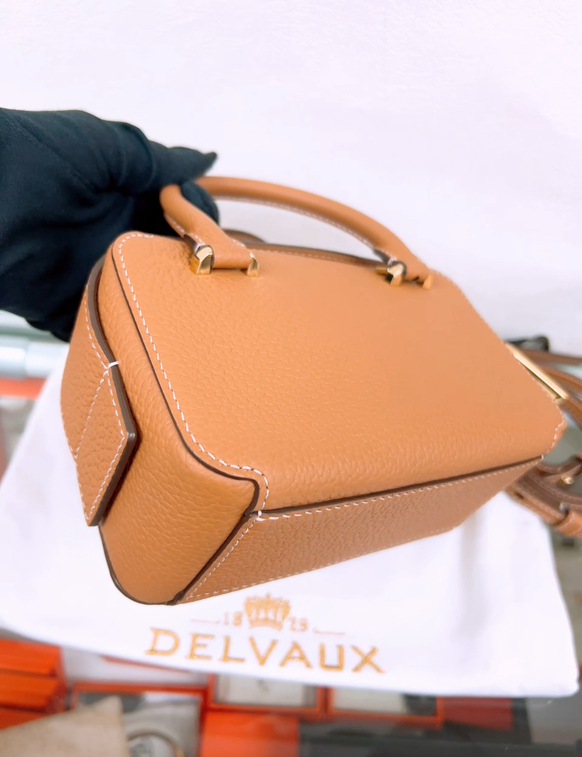 Delvaux cool box nano brown