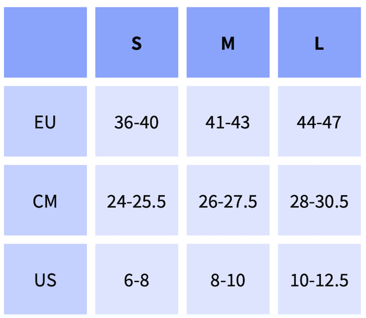 【CLEW】Independence 1.0 Bindings_size chart