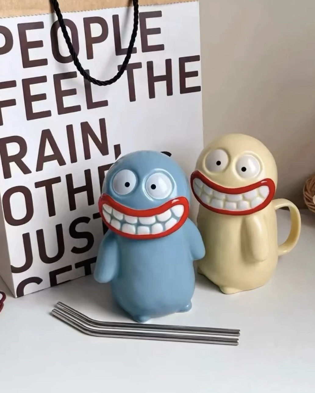 <不夠醜不用🤤> 大嘴怪陶瓷杯 情侶水杯