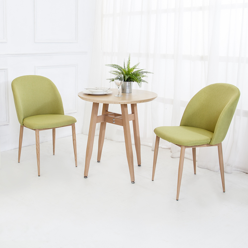 米凱2.3尺簡約圓型洽談桌/餐桌椅組(一桌二椅)(兩色可選)