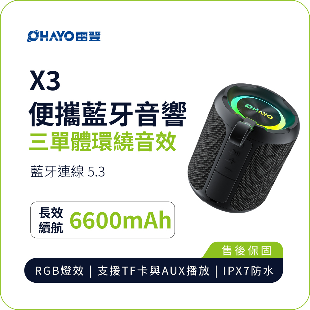 【OHAYO】X3 Portable Bluetooth Speaker | Wireless Stereo 40W Powerful Output IPX7 Waterproof