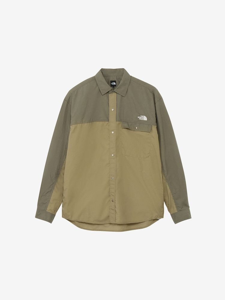 預購┃日本 THE NORTH FACE L/S NUPTSE SHIRT 防潑水 拼接 襯衫
