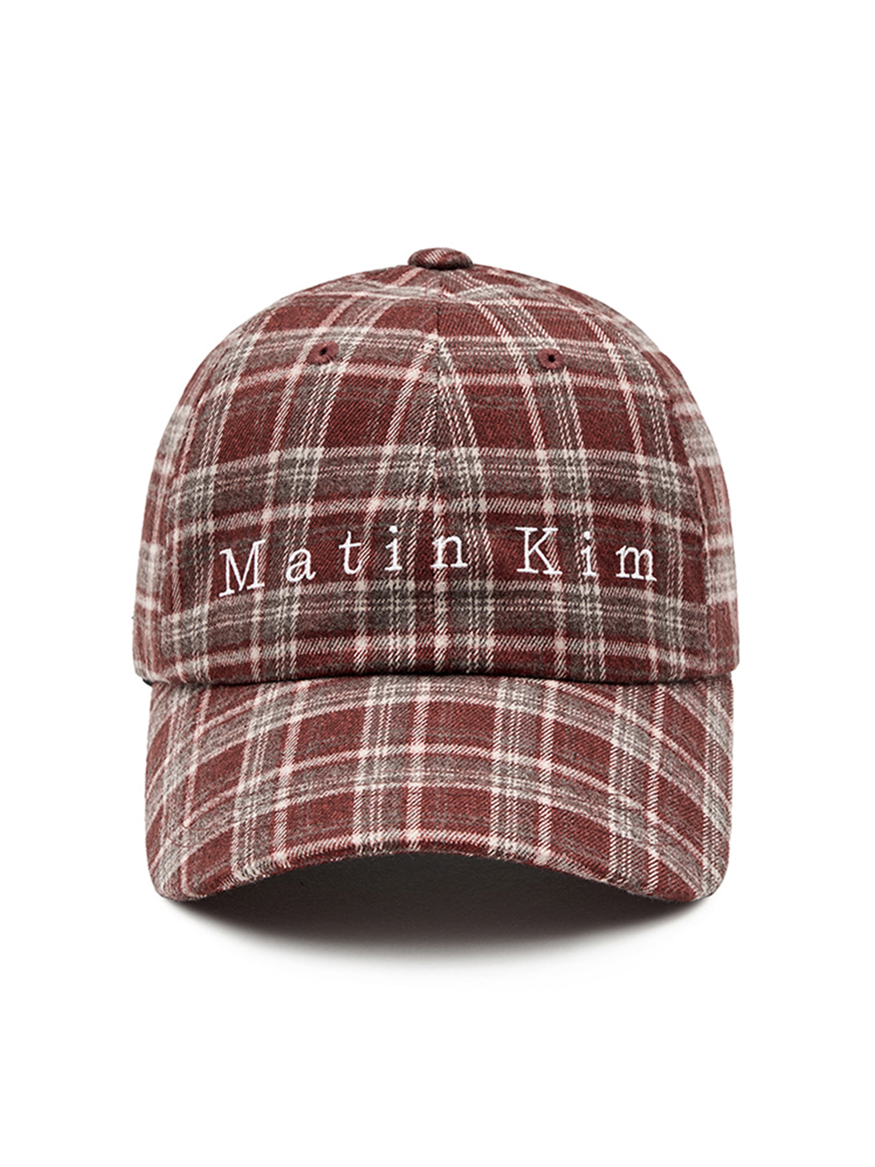 MATIN格紋LOGO刺繡棒球帽 紅色