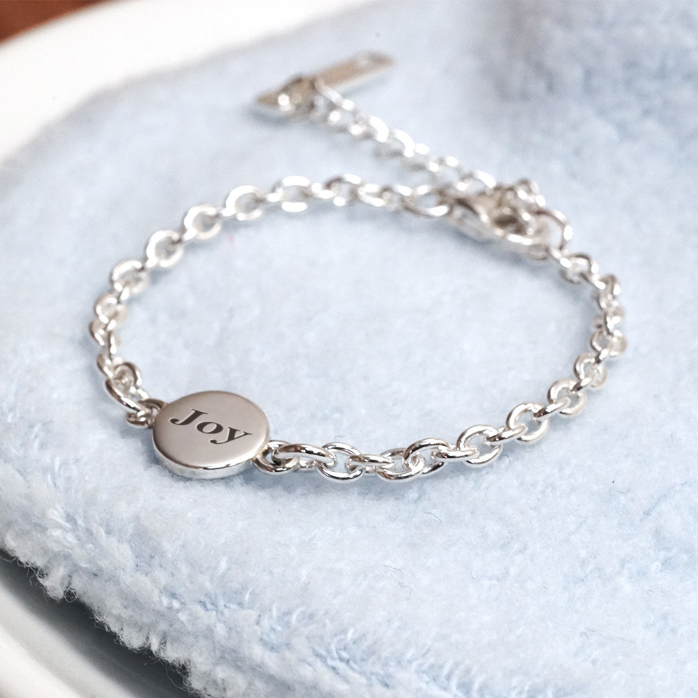 經典造型刻字 兒童手鍊 925純銀 客製化訂製 小朋友 寶寶手鍊 親子銀飾