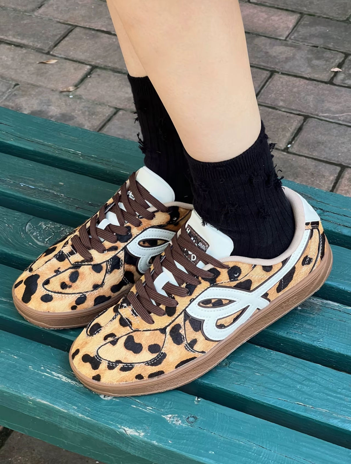 HBD x We Flower 小花鞋 絨毛皮 拼接 焦糖底 復古 德訓鞋 豹紋/預購