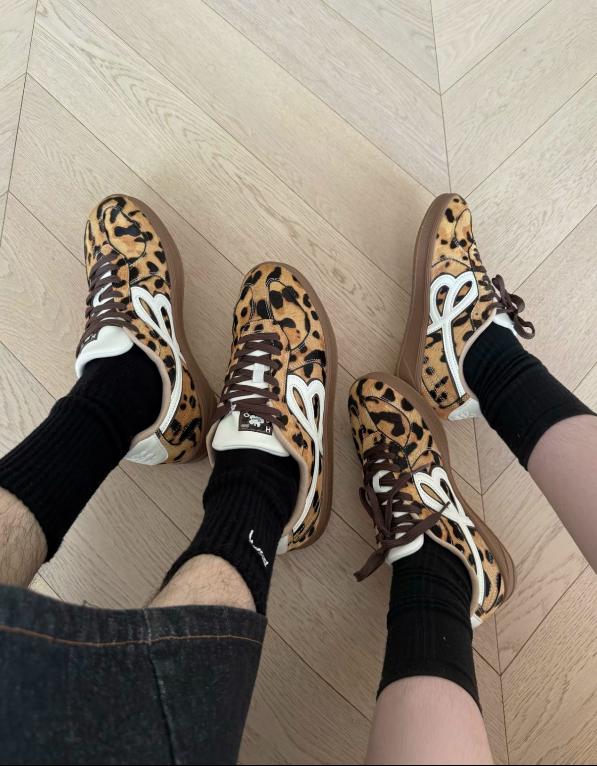 HBD x We Flower 小花鞋 絨毛皮 拼接 焦糖底 復古 德訓鞋 豹紋/預購