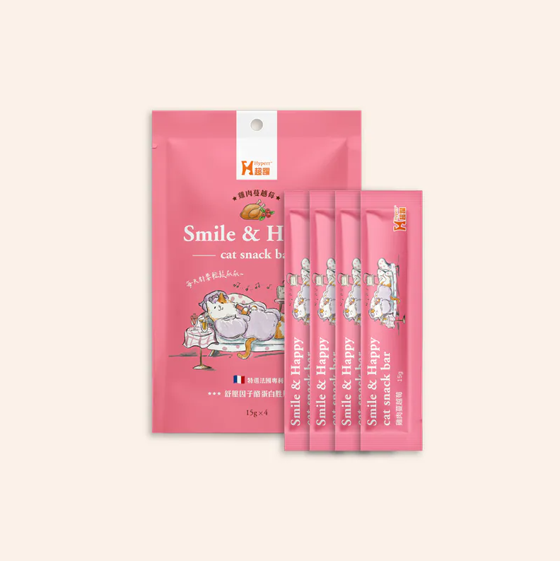 Hyperr超躍 貓咪零食｜雞肉蔓越莓 好心情肉泥條零食