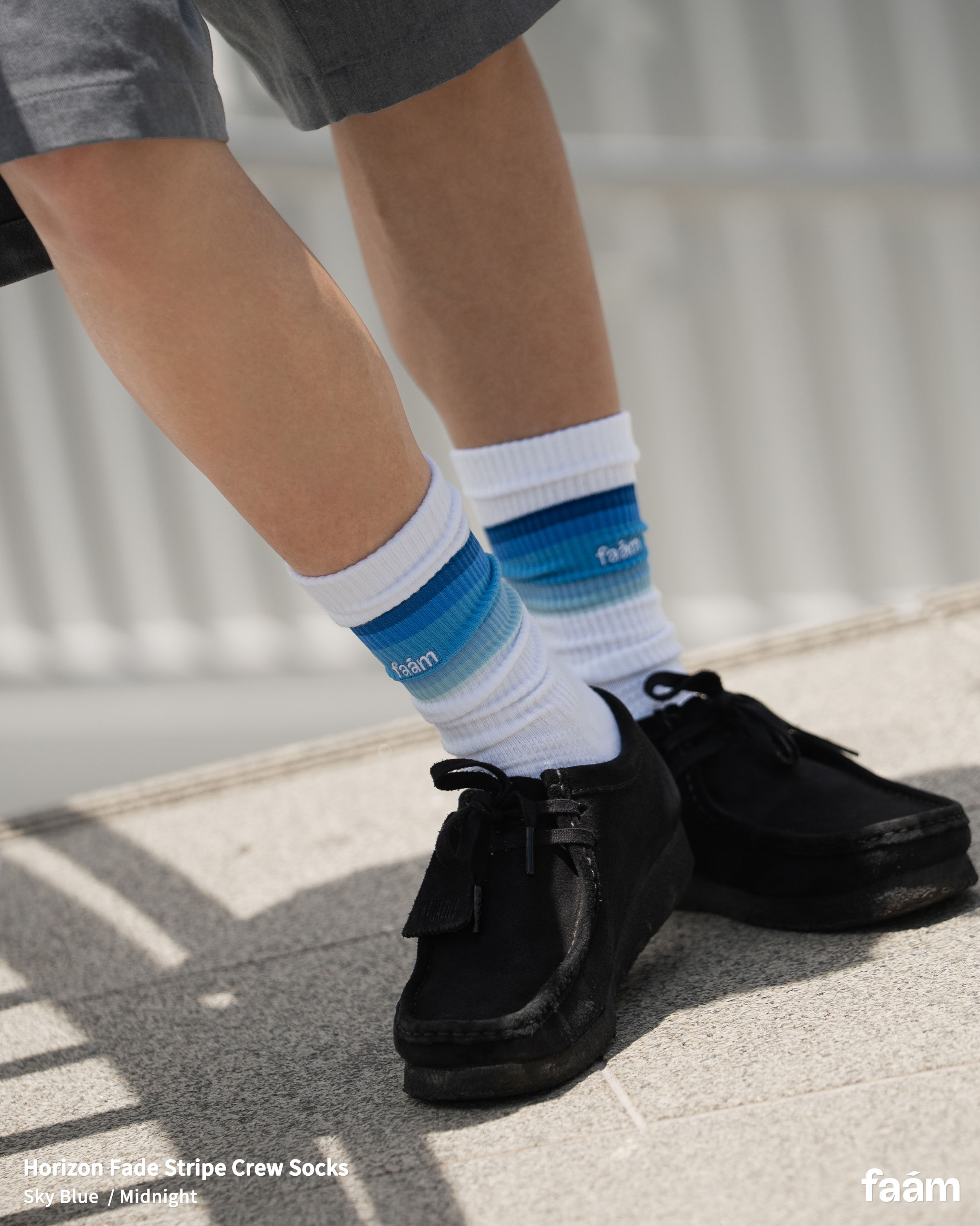 FAAM 針織漸層條紋高筒襪