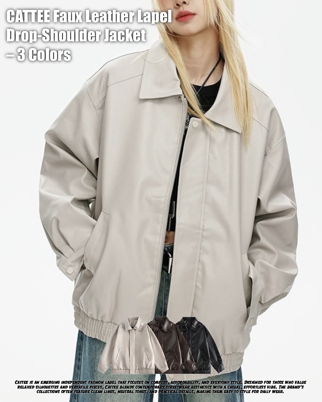 #預購 Tailor collection 翻領 落肩 皮衣 夾克外套  三色