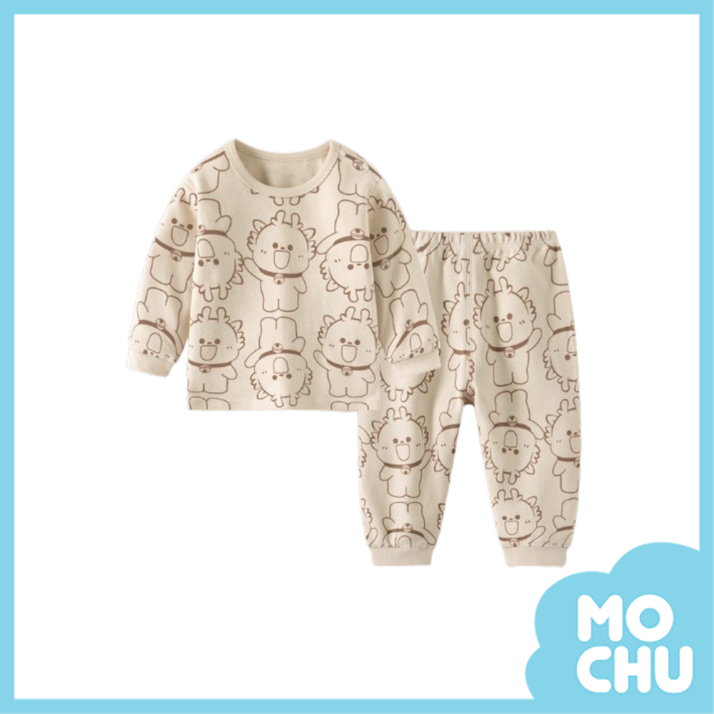 滿印咖龍長袖家居服套裝