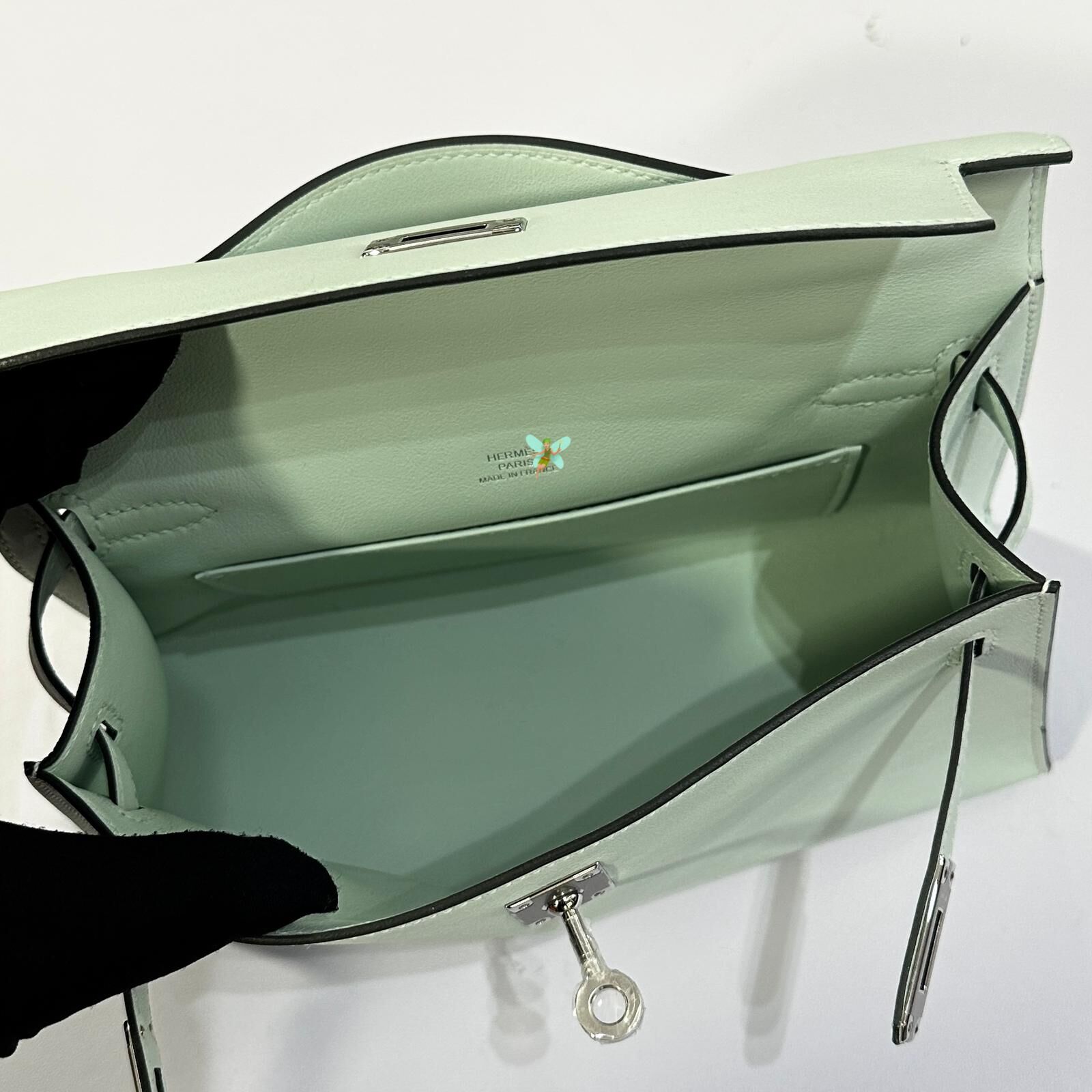 K刻❣️全新Kelly Pochette 氣泡綠銀扣 Swift皮 0S Vert Fizz PHW #Mini Kelly 一代 #兩年免費保養 #BRAND NEW #香榭站正品