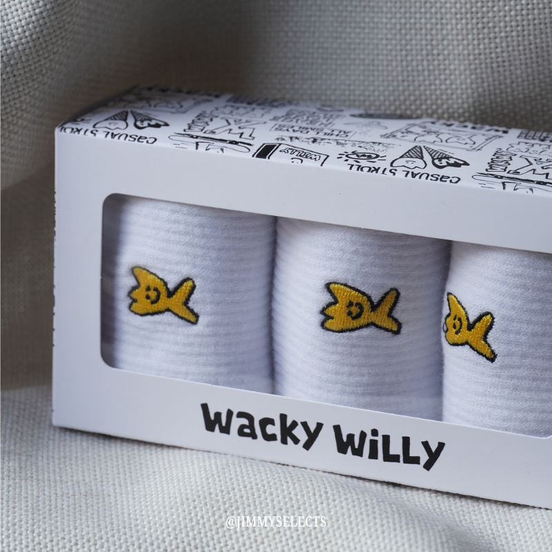 【現貨】WACKY WILLY 刺繡LOGO 長襪 三入組 2款