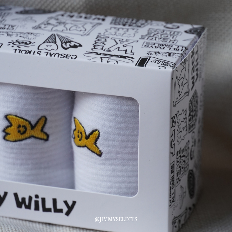 【現貨】WACKY WILLY 刺繡LOGO 長襪 三入組 2款