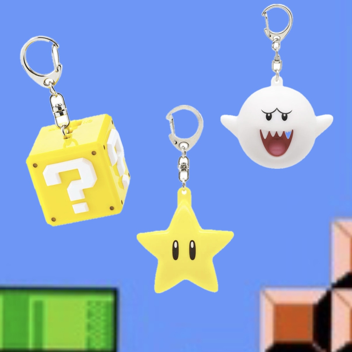 現貨┃日本環球 瑪利歐 任天堂 無敵星星 幽靈 發光 有聲問號方塊 吊飾