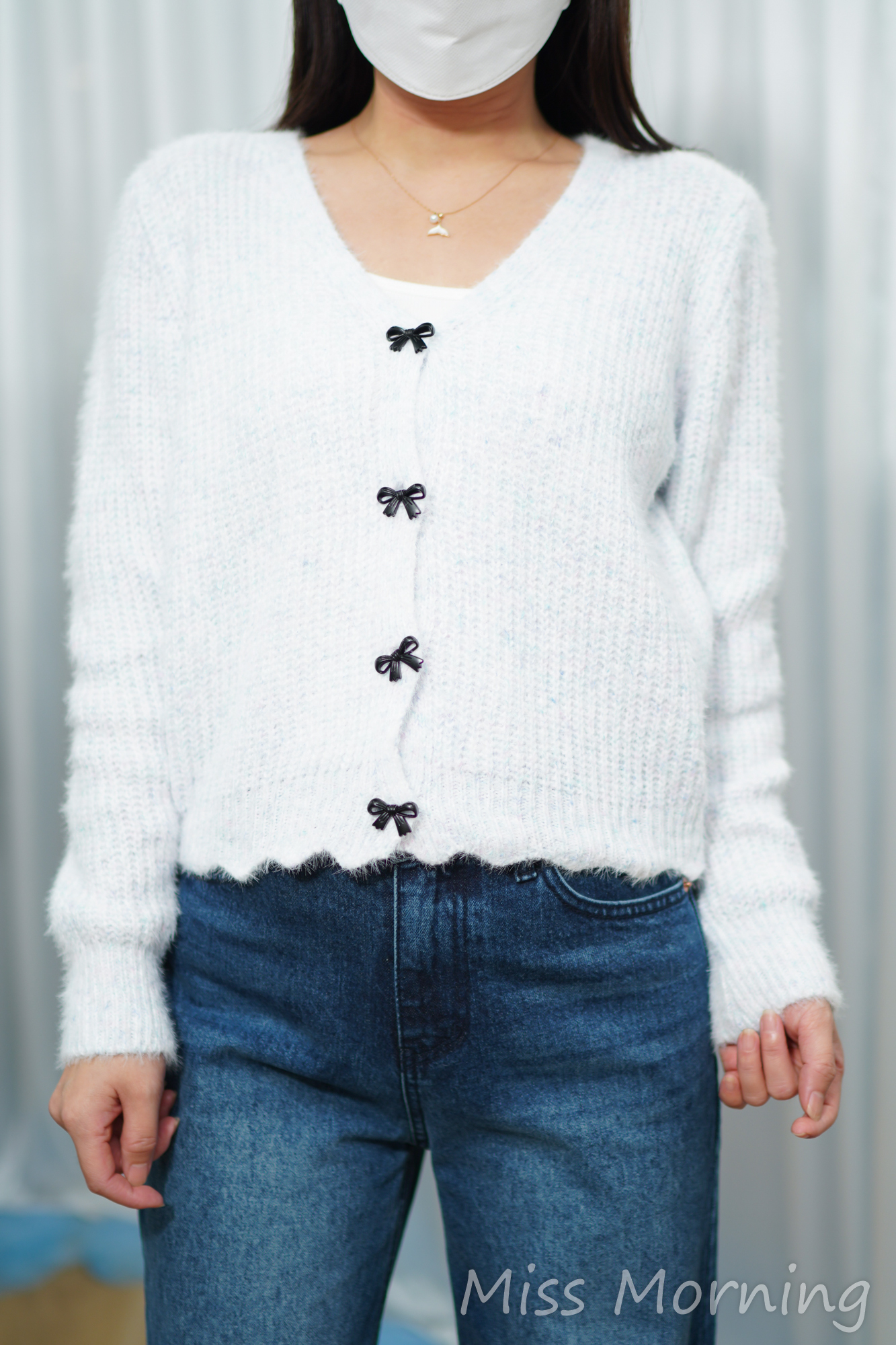 蝴蝶鈕靚色上衣/外套2穿(14819)