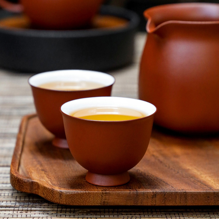 朱泥木白單杯(50ml)2入