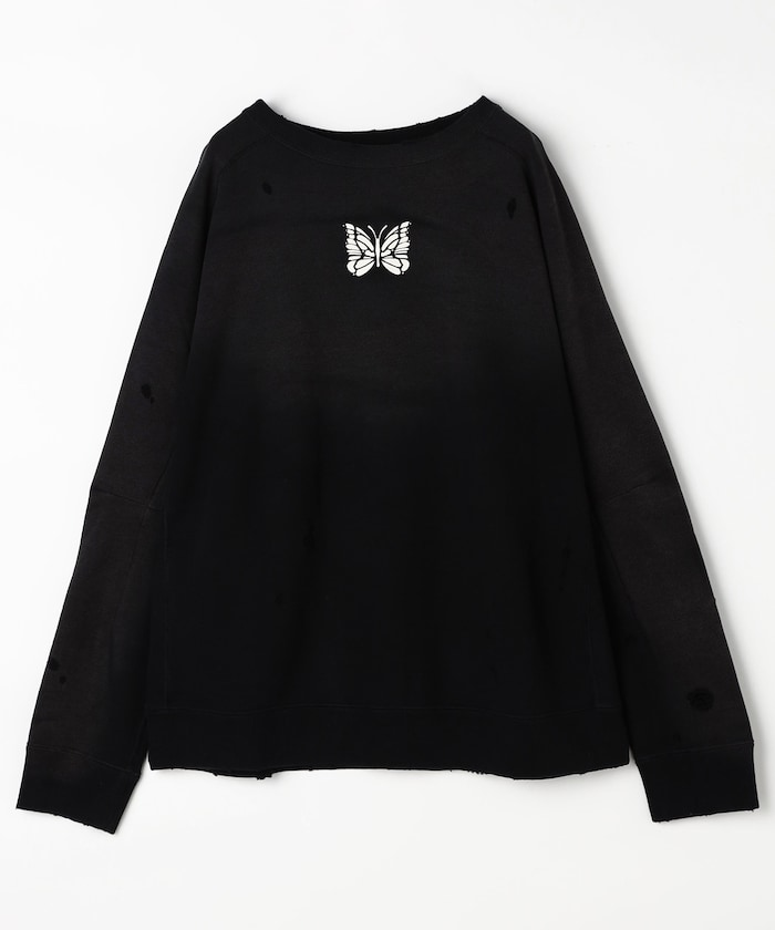 2025AW Needles Deconstructed Sweat Shirt 蝴蝶 長袖 破壞 水洗 大學T 現貨 1023202400026