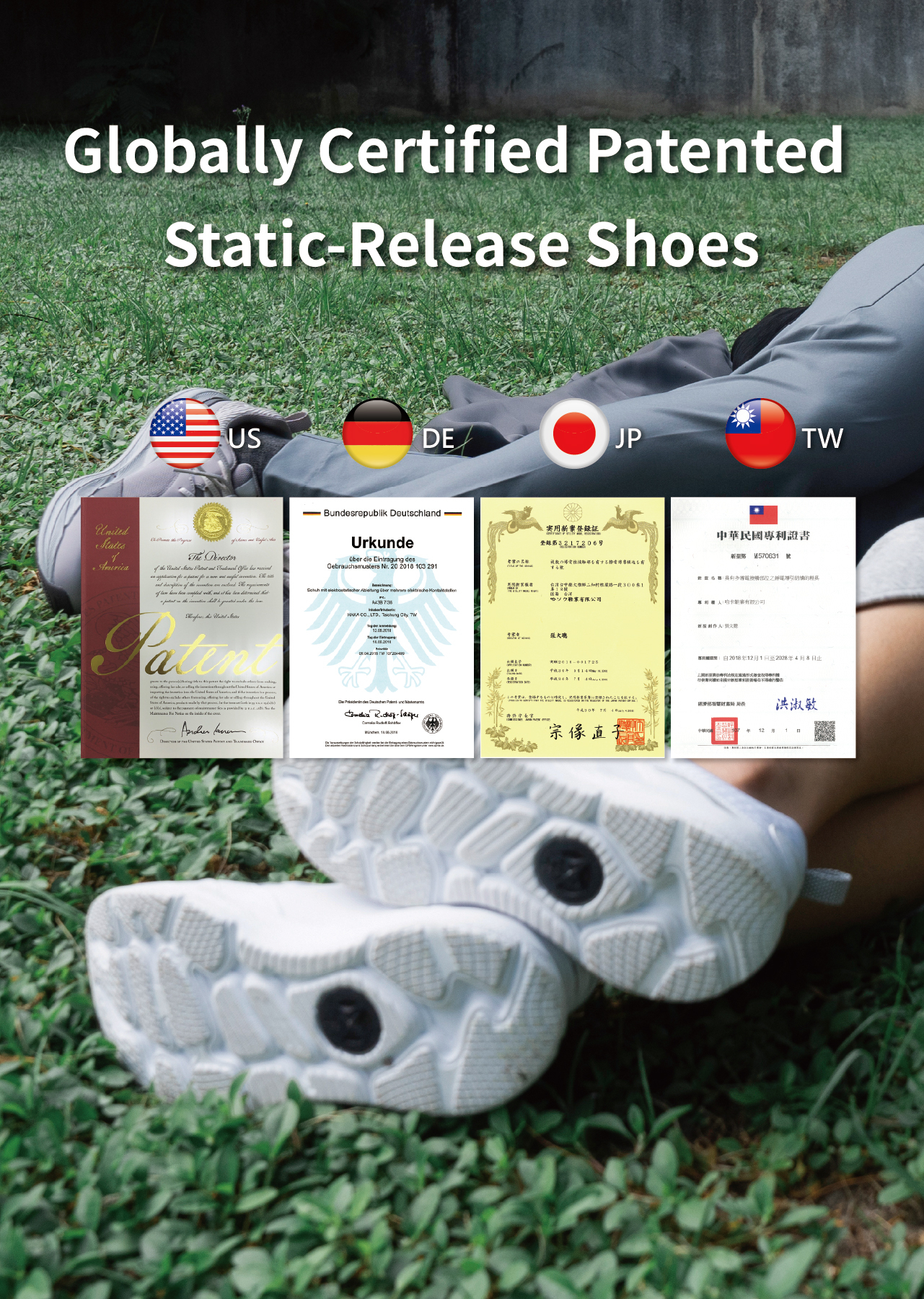USTINI Earthing Shoes globally patented static release shoes