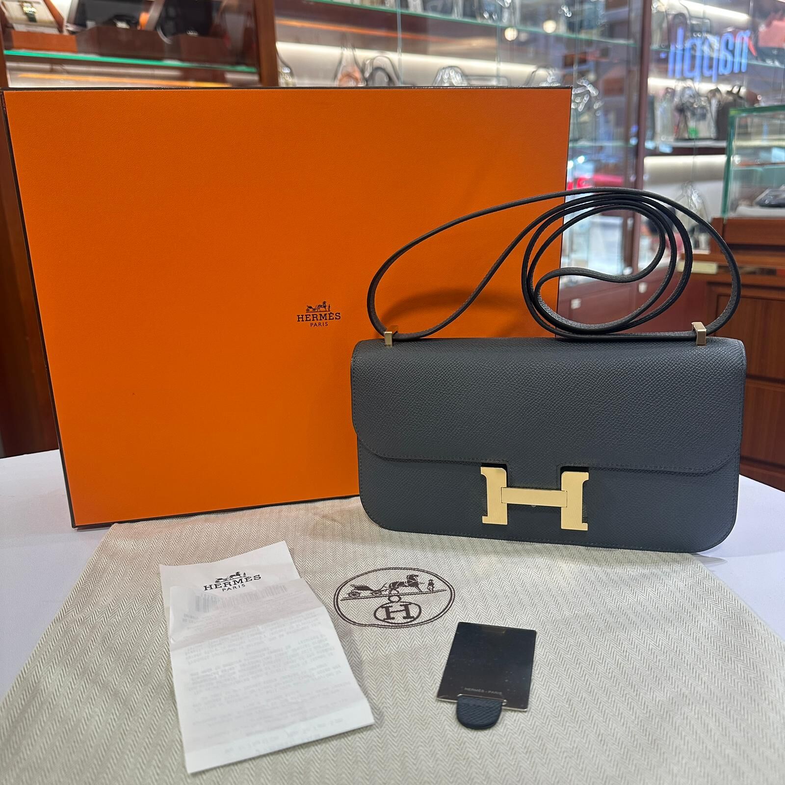 全新HERMES CONSTANCE ELAN K刻霧霾灰金扣EPSOM皮H0 Gris Misty GHW #兩年免費保養 #BRAND NEW #香榭站正品