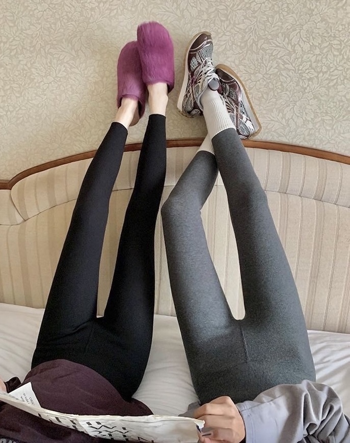 內刷絨羅紋打底內搭褲