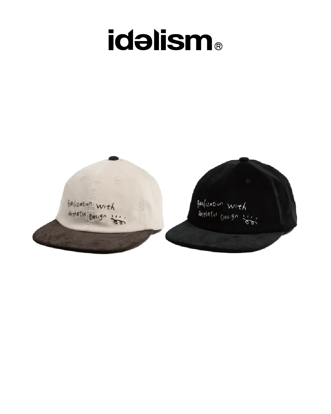 idealism 燈芯絨 平簷帽 黑/沙 25 S/S Corduroy Cap