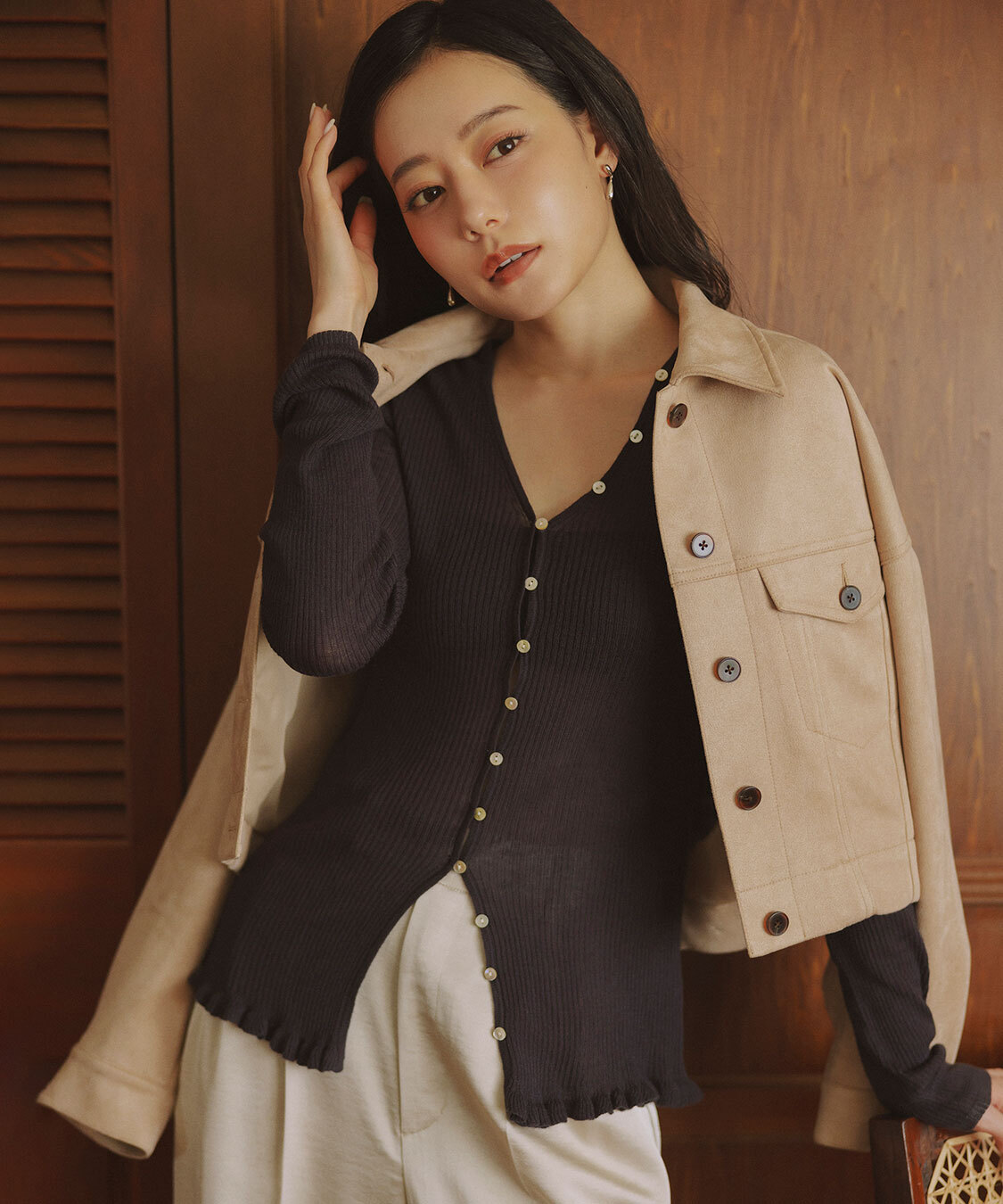 [預購] 折扣 COCO DEAL 細羅紋針織開襟衫